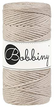 Bobbiny Regular 3mm Single Ply Macrame Cord (Beige) 100m