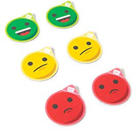 PATboard Status Icon Magnete - 5 cm, 6er-Set - Fröhlich, Neutral, Traurig - Magnetische Symbole für Büro, Whiteboard, Kühlschrank, Tafel - 3 Farben Grün, Gelb & Rot (Green, Yellow, Red)