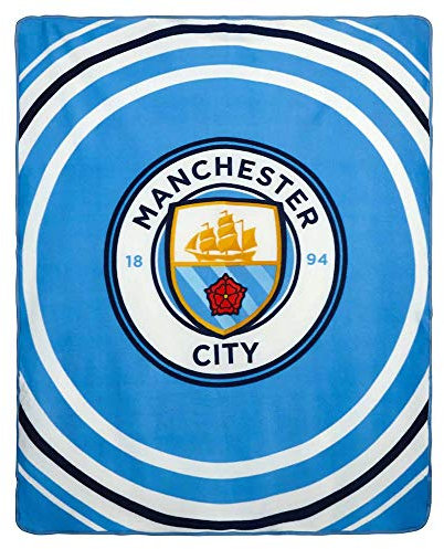 MCFC Riesige Offizielle Manchester City (Premier League) Fleecedecke (110 cm x 140 cm & 100 % Polyester-Fleece)