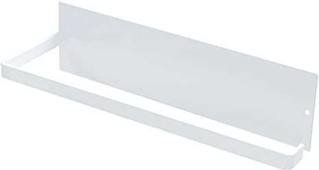 Kitchen Roll Holder Paper Holders Towel Rack Carbon Steel Self Adhesive Under Cabinet Wall Mounted Non Drilling Foil Cling Film Dispenser for Bathroom,Refrigerator,Sink,Toilet Paper Storage(White)
