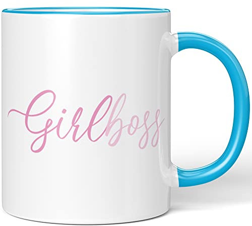 JUNIWORDS Tasse, Girlboss, Wähle Farbe, Blau