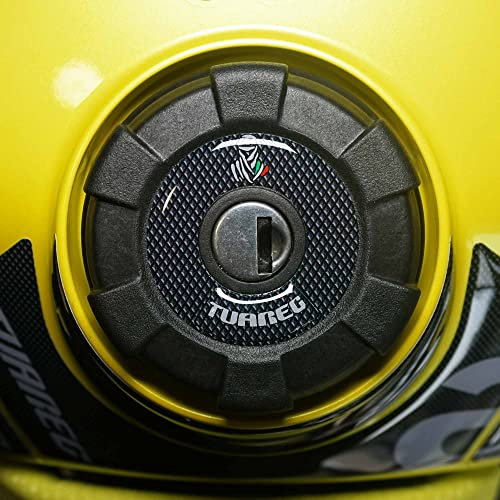 labelbike - 3D Gel Harz Aufkleber zum Schutz und zur Dekoration des Motorrad Tankdeckels kompatibel mit Aprilia Tuareg 660 2022-2025 - Carbonfarbe