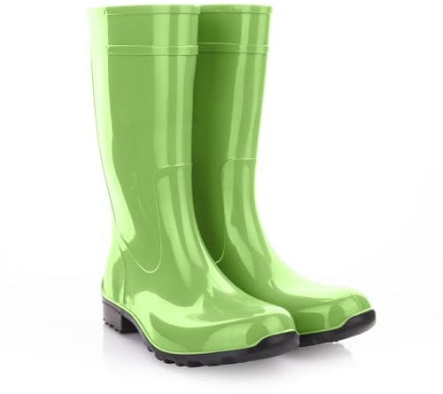 LEMIGO Damen Gummistiefel hohe Regenstiefel Ilse (42, grün)