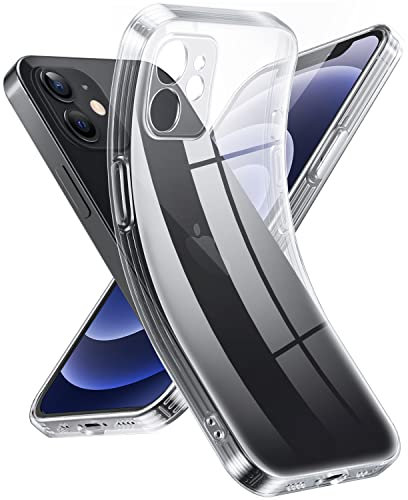 Supdeal Crystal Clear Hülle für iPhone 12 Mini, Niemals gelb mit Kameraschutz, Silikon Durchsichtig Handyhülle Weicher Passform, Ultra Dünn und Leicht Case Cover, 5,4, Transparent