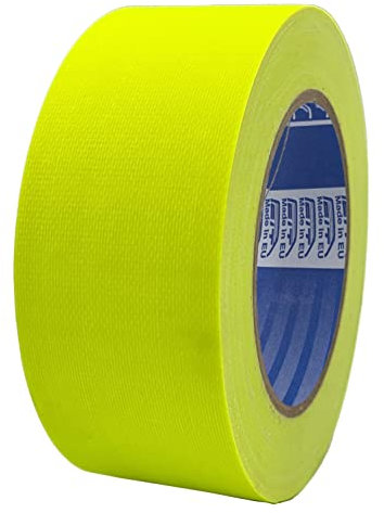 ACIT Neon-Gewebeband, 50 mm x 25 m, verstärktes Leinwandband, Duct Tape, Gaffer, fluoreszierendes amerikanisches Abdeckband, Reparaturen, Befestigung und Verpackung mit hoher Dichtigkeit (gelb)