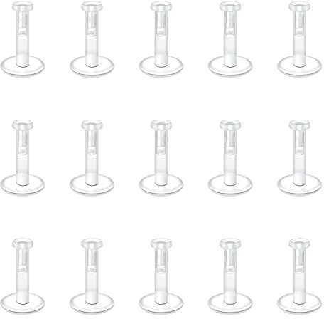 vcmart Ashley 15stk Lippenpiercing Plastik Labret Steckers Bioflex 6-12mm Flexibler Kunststoff Piercing Tragus Helix Ashley