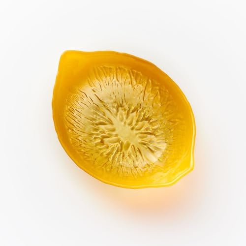Decorative Glass Bowl – Lemon Design – 20cm Handcrafted Fruit-Themed Glassware – Vibrant Yellow Citrus Motif – Elegant Centerpiece for Kitchen, Dining, Summer Decor