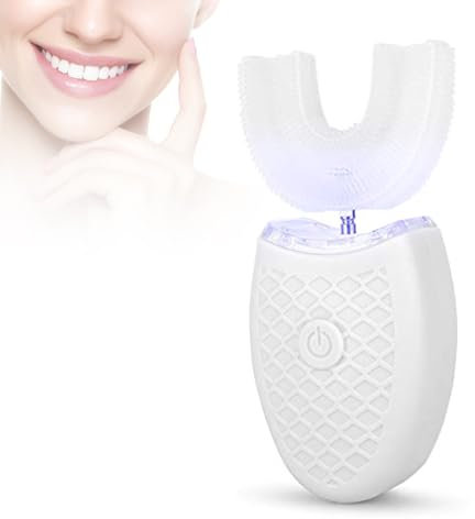 YUYTE U-förmige Zahnbürste, Elektrische 360 ° Automatische Zahnbürste, Ultraschall U förmige Zahnbürste Zur Zahnaufhellung, USB-Aufladung und LED-Licht, Wasserdicht