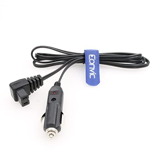 Eonvic 12V DC Cigarette Lighter Extension Cable with Right Angle Plug, Mini Fridge Power Cord Car Auto Cooler Replacement Lead Cable for Car Cooler Box Mini Fridge(Right Angle-3M)