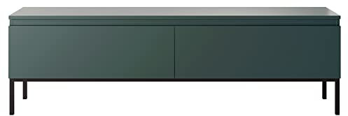 Selsey Mueble De TV Mesa De TV 2 Puertas 150 cm con Patas Negras para Salón Dormitorio Verde Oscuro Bemmi