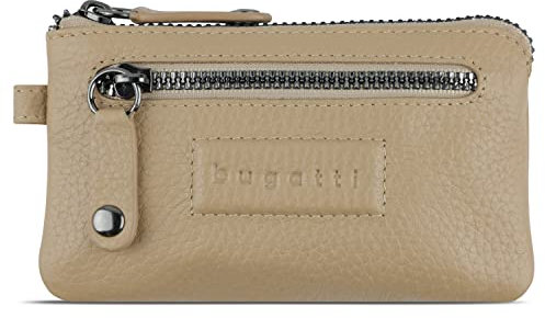 bugatti Elsa custodia per chiavi in pelle, portafoglio RFID con 2 anelli in sabbia