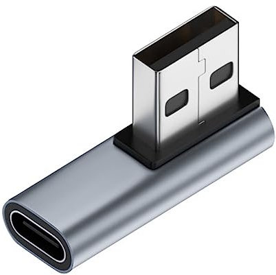 CY USB-C-Buchse, flaches Profil, 90 Grad rechtwinklig auf USB 3.0 A-Stecker, Datenadapter für Laptop Desktop