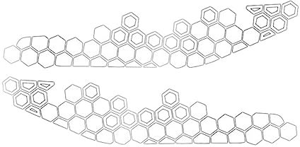 Karosserie Dekorations Aufkleber, Asudaro 2 Stück Selbstklebende Waben Autoaufkleber Waben Wasserfester Aufkleber 39 Cm X 9 Cm Grafische Fenster Aufkleber Für Lkws, Autos, Suvs, Motorräder Weiss