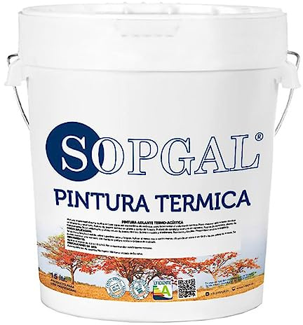 Pintura Térmica Anticalor Terrazas Azoteas Transitables 15L Aísla del Calor | Reduce la temperatura superficial y de la vivienda y mejora el confort térmico. Ideal para terrazas y azoteas transitables.