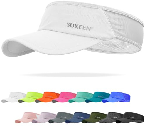 Sukeen Sports Sun Visor Men Women Lightweight Packable Cooling Stretchy Visor Hat for Running, Tennis, Golf
