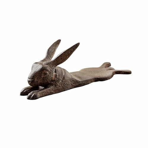 Loberon Türstopper Hennes, Hasenform, hübscher Landhaus-Look, nützlich & dekorativ, antike Optik, Wohn-Accesoire, Osterdekoration, Ostern, Türhalter, Gusseisen, braun