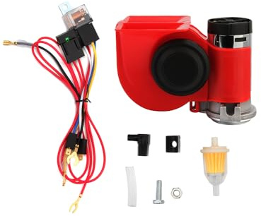 Madlife Garage Air Horn Hupe 12 Volt,Schneckenhupe 150db,Signalhorn Hupe,Doppelhorn Autohupe mit Kompressor,Elektroauto Horn 12V 150db,Lufthupen,wasserdicht für 12 V Fahrzeug,Motorrad,LKW,Fahrräder