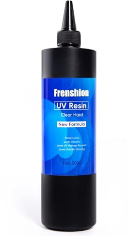 500g Resina ultravioleta, kit de resina ultravioleta dura transparente de cristal de fórmula actualizada, adecuado para la fabricación de joyas, fundición y recubrimiento y proceso de bricolaje