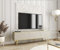 TV- Schrank mit Lamellen in Beige mit goldenen Beinen, D: L: 175 cm, H: 53 cm, T: 32 cm