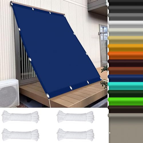 Tenda a Vela Quadrata Impermeabile 1.5 x 2 m 98% Protezione UV Tenda a Vela Rettangolare con Occhielli per Giardino, Piscina, Blu Scuro