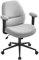 SONGMICS HOME Cross Legged Office Chair, Desk Chair with Adjustable Armrests, Adjustable Height, Wide and Soft Seat, Swivel Chair, Cotton-Linen Fabric, Dove Grey OBG035G02