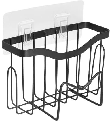 Nivofu,Organizador de Fregadero Cocina,Porta Estropajos Fregadero de Acero Inoxidable, Soporte de Fregadero de Pared,Sin Taladrar,Organizador de Cocina para Esponjas,Líquido Lavavajillas,Etc.-Negro