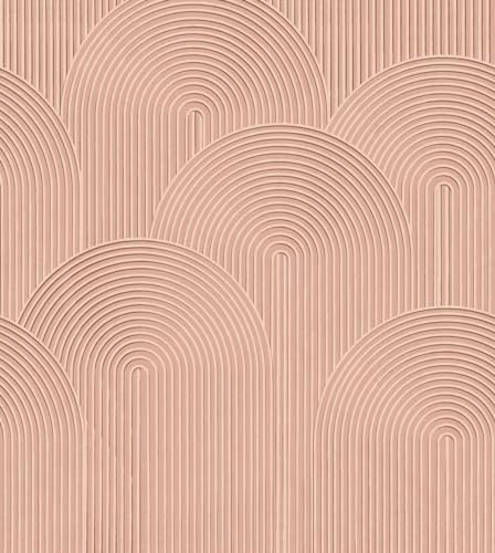 papier peint panoramique effet 3D rose terracotta 250 x 279 cm - ESTAhome