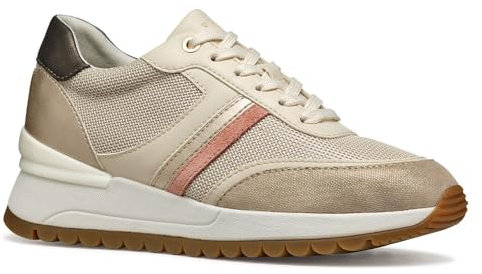 Geox D Desya A, Zapatillas Mujer, Lt Taupe Lt Gold, 35 EU
