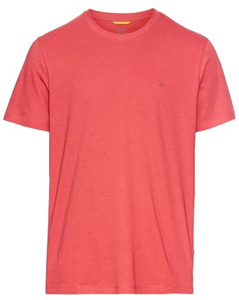 camel active Herren Basic T-Shirt aus Reiner Baumwolle Rot, Menswear-M