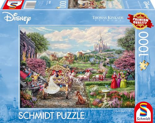 Schmidt | Thomas Kinkade Age 14+: Disney Cinderella - Happily Ever After (1,000 Pieces) | Jigsaw Puzzle | Ages 14+ | 1+ Players