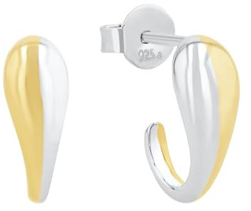 Amor Ohrstecker 925 Sterling Silber Damen Ohrschmuck, 1,3 cm, Bicolor, Kommt in Schmuck Geschenk Box.