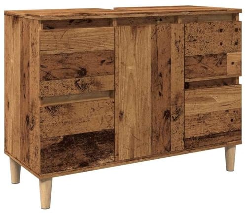 vidaXL Mueble de Lavabo Madera ingeniería Envejecida 80x33x60 cm
