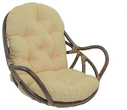 NIKSHI Schaukelstuhl Auflage Polster Kissen, Weich Verdickt Waschbar Sitzkissen, Gartenstuhl Ersatzpolster Schaukelstuhl/Drehsessel für Liege Rattan Garten Terrasse Matte, beige-120×60cm