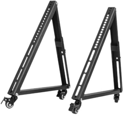 FLCPJGV Supporto TV Mobile in Acciaio con Angolo di Visione Regolabile, 2 Pezzi, Altezza Ridotta, con Ruota, per TV a Schermo Piatto Curvo Domestico, 32 inch to 55 inch