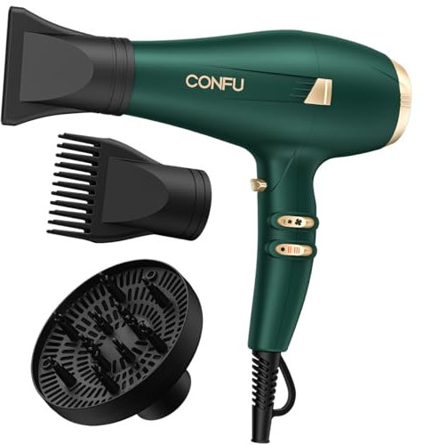 Föhn Ionen Haartrockner,Professioneller Fön Schnelltrocknend Hair Dryer mit Ionen Technologie 3 Heiz und 2 Geschwindigkeitsstufen Föhn mit Diffusor für locken 2400W Haarföhn für Hause Salon Reis