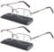 Missfive 2 Pack Geschäftsstil Gleitsichtbrille Herren Blaulichtfilter Multifokale Lesebrille Robuste Metall Gleitsicht lesebrille mit Federscharniere (Nähe-Mittlere Entfernung, 2 Gunmetal, +2.50)