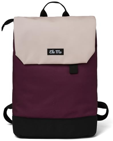 Ela Mo Rucksack Damen - Daypack schön u. durchdacht - Laptop Rucksäcke für Frauen - Anti Diebstahl Tasche für Schule, Uni, Business (Grape)