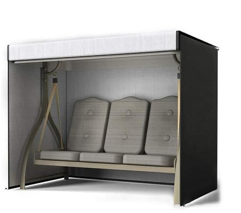 JF HOME BLISS 3 Seater Garden Swing Cover Waterproof 210D Heavy-Duty Outdoor Swing Chair Cover with Drawstring UV and Tear Resistant (220x170x145cm, Black)