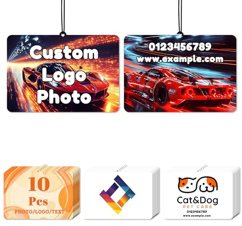 10/20/50/100 Stück Personalisierte Auto-Lufterfrischer mit Foto/Logo Maßgeschneidert Duft-Lufterfrischer Doppelseitige Bilder Großhandel für Kleiderschrank Bad Hängende (Horizontal)