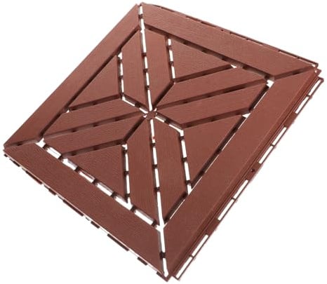 SHINEOFI Plastic Patio Deck Tiles Interlocking Outdoor Flooring Self-adhesive for Garden Balcony