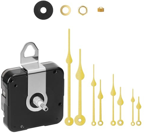 EEEKit Ticking Quartz Clock Movement: Clock Mechanisms Battery Powered Set | 23mm High Torque Shaft - 4 Pairs of Aluminium Hands for DIY Wall Clocks Repair