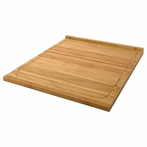 AJ Chopping Board Premium Quality Counter Edge, Natural Sustainable Bamboo Wood Cutting Butchers Block, Wooden Worktop Saver, Large Kitchen Countertop Work Surface, Hygenic