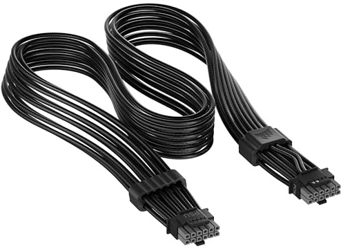 Corsair ThermalProtect PCIe 5.1 600W 12V-2x6 Netzteilkabel – Schwarz | Integrierter Übertemperaturschutz (OTP), Kompatibel mit Netzteilen mit einem 12-V-2x6-Anschluss