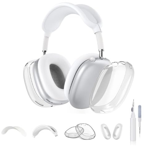 INF Silikon-TPU-Schutzhüllen-Set, 5-teilig, kompatibel mit AirPods Max – Transparent, Stoßfest, Wasserdicht
