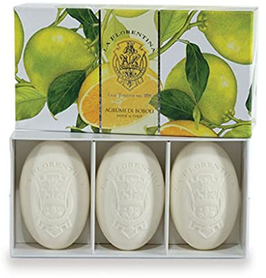 La Florentina Set di Tre Saponi in Scatola Regalo Agrumi di Boboli - 450 g