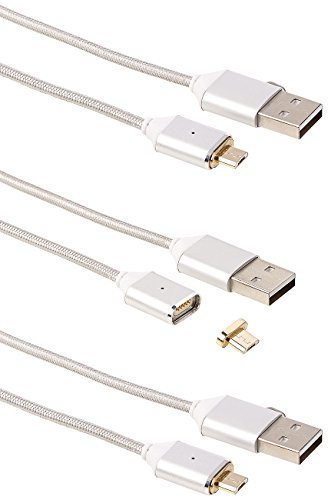 Callstel Kabel Magnet: USB-Lade- & Datenkabel mit magnetischem Micro-USB-Stecker, 1m, 3er-Set (Micro Magnet Ladekabel, Handy Ladekabel, Magnetstecker)