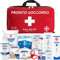 AIESI® Botiquin de Primeros Auxilios profesional para coche casa moto viaje trekking con TERMOMETRO Y DESINFECTANTE, Bolsa de emergencia completa para medicacion EASY AID KIT, Made in Italy