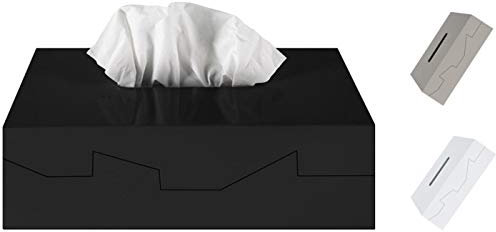 Spirella Kosmetiktücherbox - Box für Kosmetiktücher - Taschentuchbox - Kosmetikbox als Spender oder Halter - Taschentuchspender - Tücherbox ABS 24.8 x 12.8 x 8 cm Schwarz