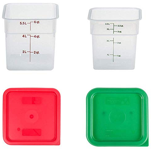 Cambro Containers With Lids - 4 Quart and 6 Quart Food Storage Set - 2 Pack
