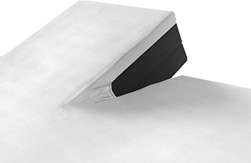 SLEEPMED 2er Pack Jersey Split Topper weiß, Spannbettlaken 160 x 200 cm für Boxspringbetten aus Baumwolle, antiallergischer Matratzenbezug mit Schlitz